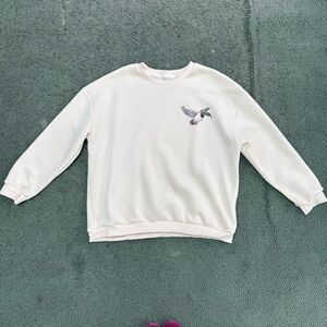 SHEIN Cream Sweatshirt with Embroidered Design